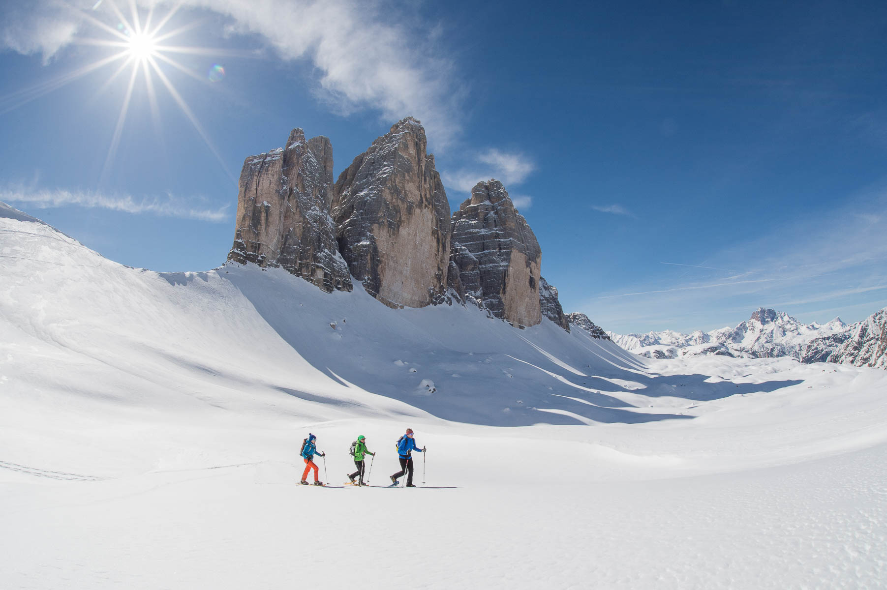 Schneeschuhwandern Drei Zinnen Dolomiten